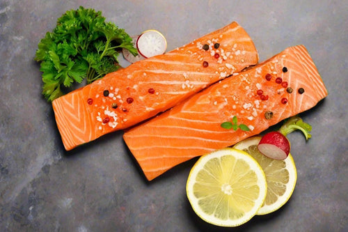 Faroe Island Salmon with lemon wedge