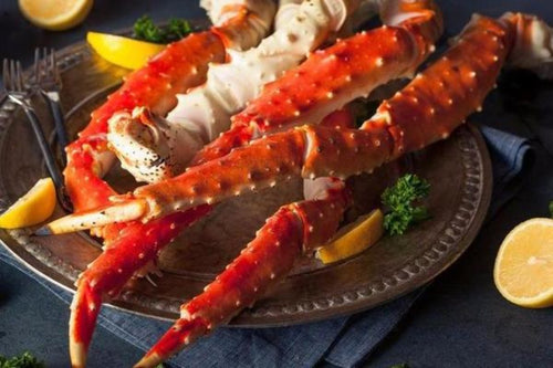 King Crab with lemon wedges